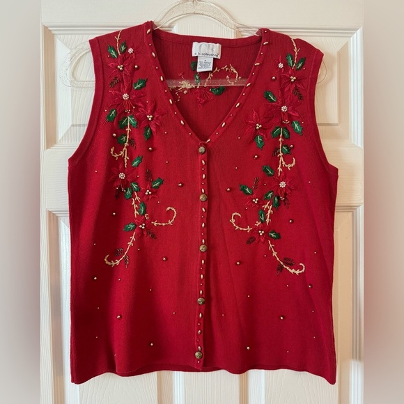 CB Collections Women’s Vintage Christmas Vest Size M - Picture 1 of 7